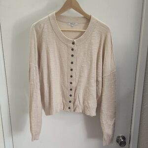 Madewell Women's Cream Button-Up Cardigan